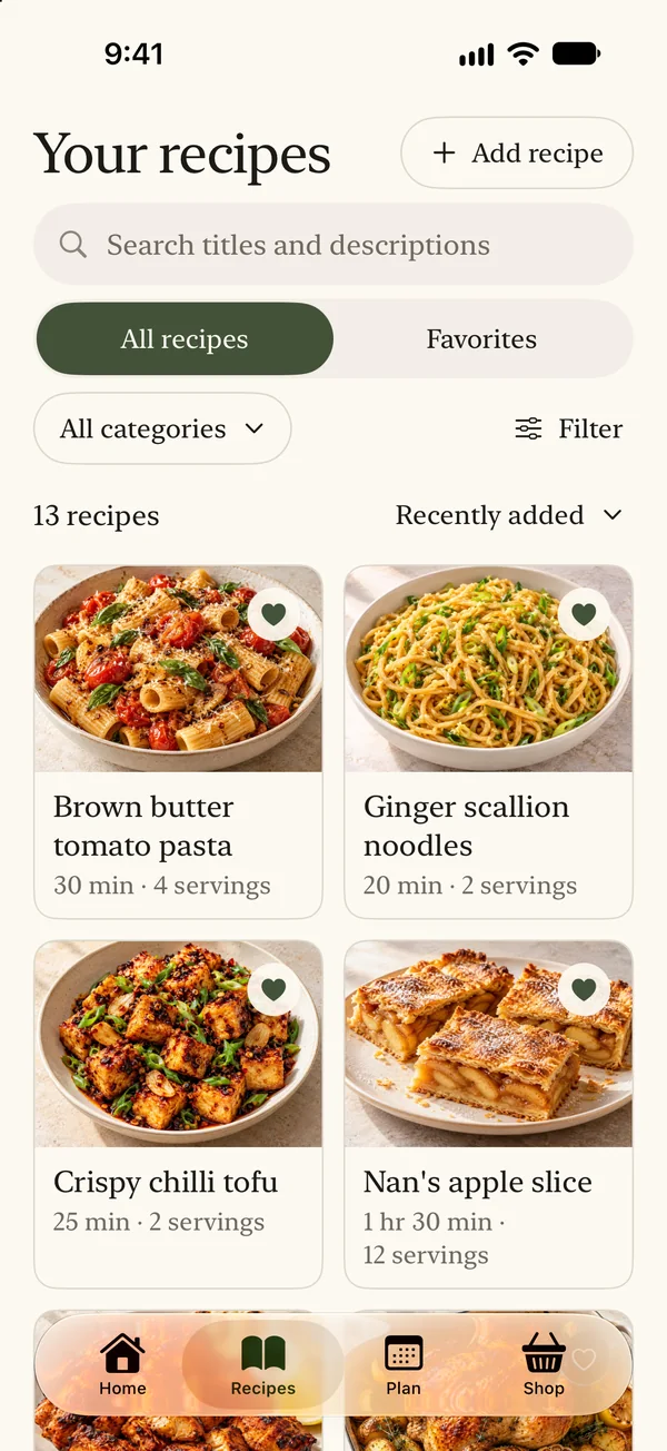 Your recipe collection