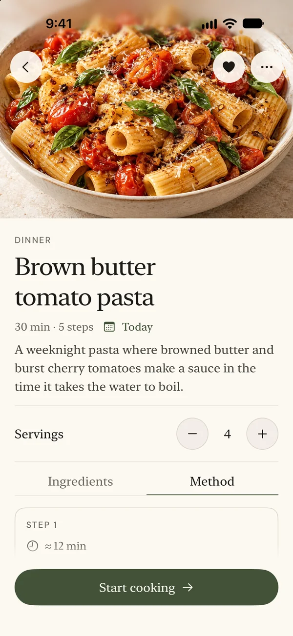 Recipe method