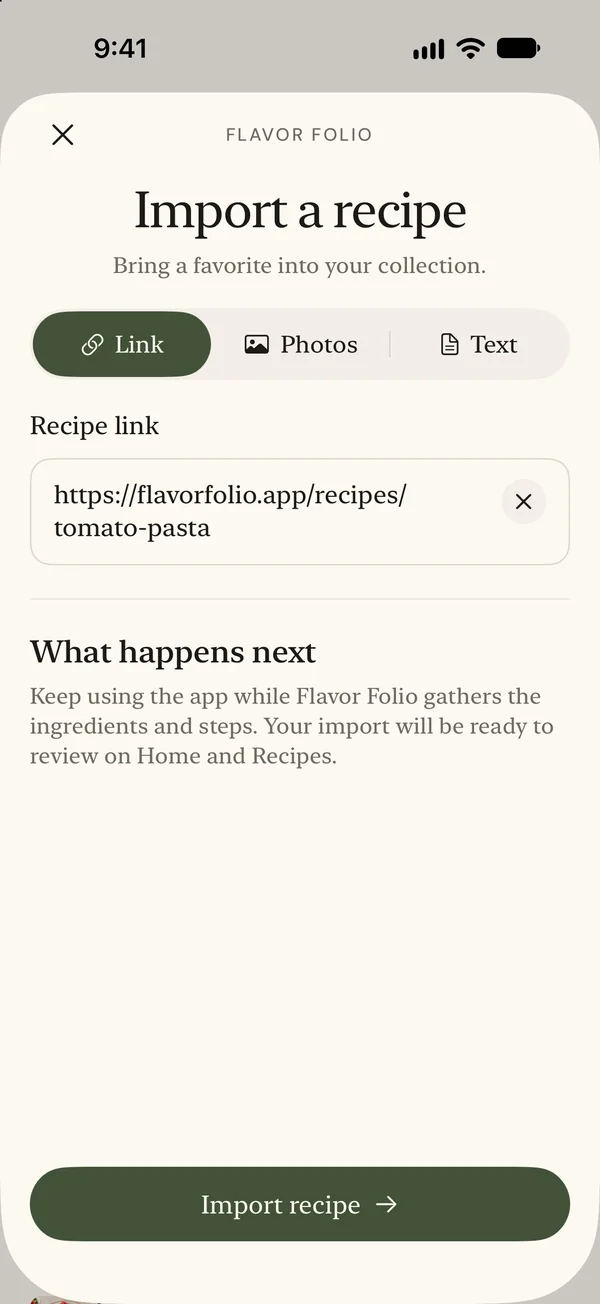 Import a link