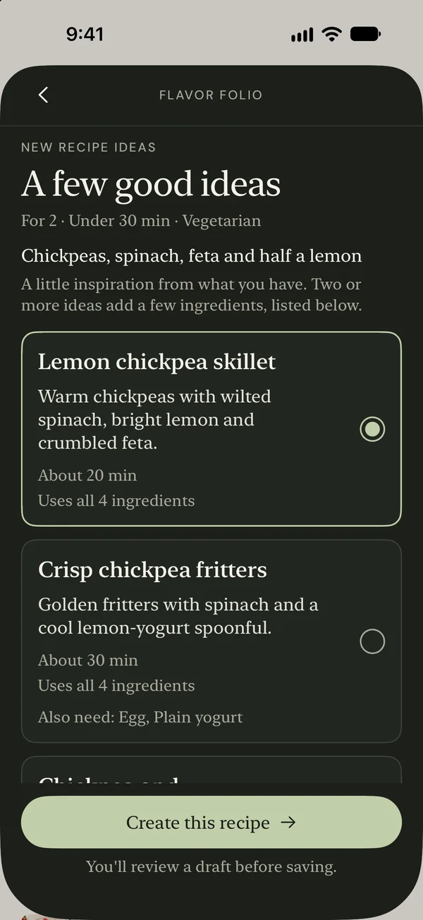 Three example ideas