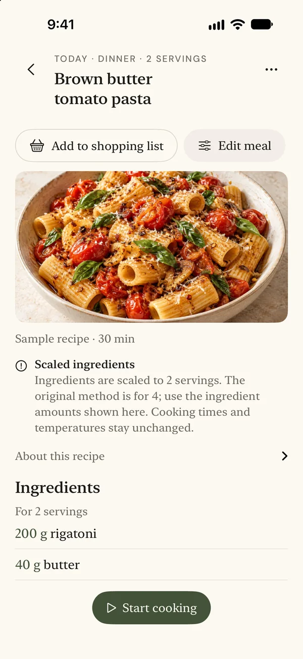 A planned meal