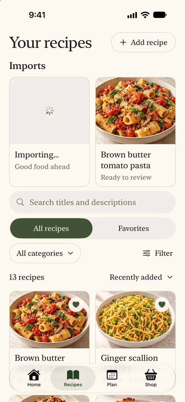 Return to import drafts